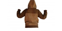 Recycled beige suede hoodie jacket